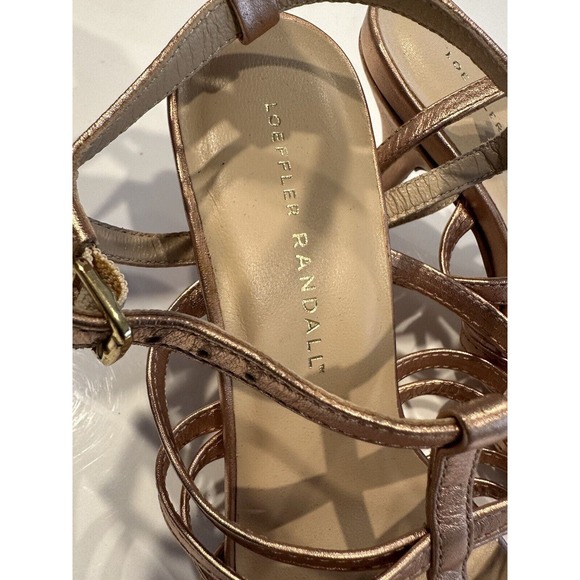 Loeffler Randall Rose Gold Strappy Kitten Heel Sandal Size 7.5 - Picture 9 of 16